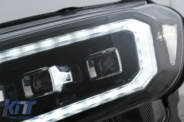 Фарове LED светлинна лента Динамичен начален дисплей, подходящ за Ford Ranger Raptor (2015-2020) LHD изцяло Черен корпус с последователни Динамичен Въртящи се светлини Matrix проектор-image-6078857