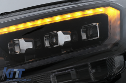 Фарове LED светлинна лента Динамичен начален дисплей, подходящ за Ford Ranger Raptor (2015-2020) LHD изцяло Черен корпус с последователни Динамичен Въртящи се светлини Matrix проектор-image-6078860