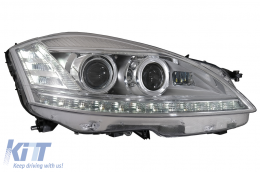 LED Фарове , подходящи за Mercedes S-Class W221 (2005-2009) Facelift Look with Sequential Динамичен Въртящи се светлини-image-6081106