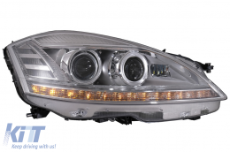 LED Фарове , подходящи за Mercedes S-Class W221 (2005-2009) Facelift Look with Sequential Динамичен Въртящи се светлини-image-6081109