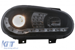 LED Фарове Дневни подходящи за VW Golf IV 4 Cabriolet Хечбек Variant (09.1997-09.2003) Черен-image-6094000
