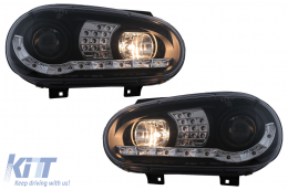 LED Фарове Дневни подходящи за VW Golf IV 4 Cabriolet Хечбек Variant (09.1997-09.2003) Черен-image-6094005