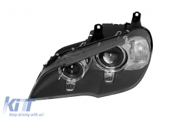 Left Adaptive Xenon headlight suitable for BMW X5 E70 LCI 2011-2013 with black base-image-6256891