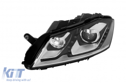 Left Adaptive Xenon headlight suitable for Volkswagen Passat B7 sedan, station wagon 2010-2014 with chrome/black base-image-6256831