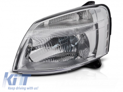Left reflector headlight suitable for Citroen Berlingo, Peugeot Partner 2002-2010 with chrome base - ABCIHX6009020