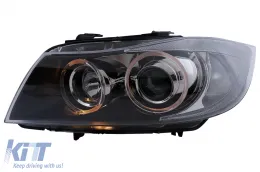image-42-LEFT SIDE Angel Eyes Xenon Headlight suitable for BMW 3 Series E90 Sedan E91 Touring (03.2005-2008) Chorme