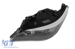 Left xenon headlight suitable for BMW 5 Series E60 sedan, E61 station wagon 2008-2010 with black base-image-6256806
