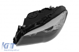 Left xenon headlight suitable for BMW 5 Series F10 sedan, F11 station wagon 2010-2013 with black base-image-6256820
