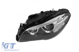 Left xenon headlight suitable for BMW 5 Series F10 sedan, F11 station wagon 2014-2017 with black base-image-6256867