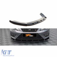 image-24-Leon Mk 3 Max V1 Front Lip Piano Black Vacuum Plastic / 2012-2016