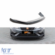 image-8-Leon MK 3.5 FL Max V5 Front Lip Piano Black Vacuum Plastic / 2017-2020