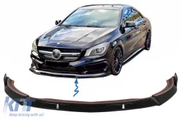 image-10-Lèvre de becquet de pare-chocs avant pour Mercedes CLA45 C117 X117 13-16 Noir brillant