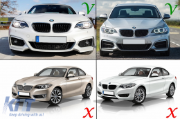 Lèvre spoiler pour BMW 2 F22 F23 2013+ Coupé Cabrio M-Performance Look Noir brillant-image-6076968