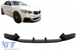 Lèvre spoiler pour BMW 2 F22 F23 2013+ Coupé Cabrio M-Performance Look Noir brillant-image-6076995
