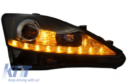 Lexus IS XE20 (2006-2013) LED DRL Első lámpák dinamikus kanyarodó, irányjelzőlámpa fekete kiadás-image-6022472