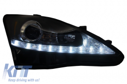 Lexus IS XE20 (2006-2013) LED DRL Első lámpák dinamikus kanyarodó, irányjelzőlámpa fekete kiadás-image-6022474