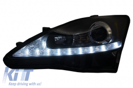 Lexus IS XE20 (2006-2013) LED DRL Első lámpák dinamikus kanyarodó, irányjelzőlámpa fekete kiadás-image-6022475