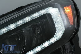 LHD Phares Barre lumineuse LED pour Ford Ranger 15-20 Plein boîtier noir Dynamique-image-6078828