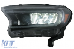 LHD Phares Barre lumineuse LED pour Ford Ranger 15-20 Plein boîtier noir Dynamique-image-6078829