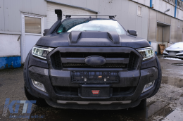 LHD Phares Barre lumineuse LED pour Ford Ranger 15-20 Plein boîtier noir Dynamique-image-6091446