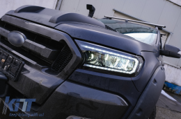 LHD Phares Barre lumineuse LED pour Ford Ranger 15-20 Plein boîtier noir Dynamique-image-6091448