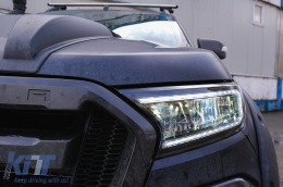 LHD Phares Barre lumineuse LED pour Ford Ranger 15-20 Plein boîtier noir Dynamique-image-6091449