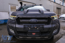 LHD Phares Barre lumineuse LED pour Ford Ranger 15-20 Plein boîtier noir Dynamique-image-6091453