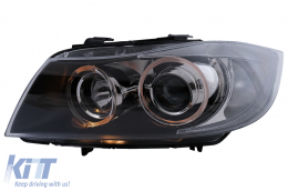 image-15-LINKE SEITE Angel Eyes Xenon-Scheinwerfer für BMW 3er E90 Limousine E91 Touring 03.2005-2008 Chrom