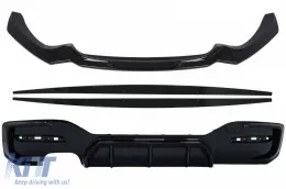 image-78-Lip na prednjem Branik prikladan za BMW serije 1 F20 F21 LCI (2015-2019) sa Spojler na stražnjem Spojler za branik , difuzorom i produžecima bočnih pragova Hatchback M sport Piano crna