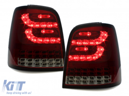 LITEC Full LED Taillights suitable for VW Touran I MPV 1T (2003-2010) Red Smoke-image-6089116