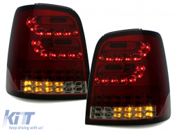 LITEC Full LED Taillights suitable for VW Touran I MPV 1T (2003-2010) Red Smoke-image-6089117
