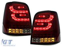 LITEC Full LED Taillights suitable for VW Touran I MPV 1T (2003-2010) Red Smoke-image-6089118