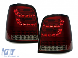 LITEC Full LED Taillights suitable for VW Touran I MPV 1T (2003-2010) Red Smoke - RV40KLRS