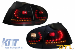 LITEC LED Taillights suitable for VW Golf 5 V (2004-2009) Black/Smoke with Dynamic Sequential Turning Light
