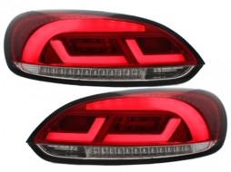 LITEC LED taillights suitable for VW SCIROCCO III 08-10 red/crystal - RV41KLRC