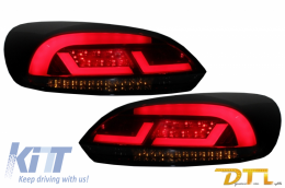 LITEC Lightbar LED Taillights suitable for VW SCIROCCO MK3 III (2008-2013) Red/Smoke with Dynamic Sequential Turning Light