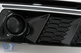 Lökhárító Alsó és oldal rács Audi A4 B9 Szedán Avant (2016-2018) modellekhez, RS4 Dizájn, ezüst-image-6067968