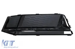 Lökhárító alsó hűtőrács és oldalsó rácsok Audi A4 B9 Szedán/Avant S-Line (2016-2018), RS4 dizájn, ezüst-image-6098498