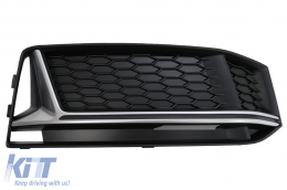 Lökhárító alsó hűtőrács oldal rácsok Audi A4 B9 szedán Avant S-Line (2016-2018) modellekhez, RS4 dizájn ezüst -image-6098494