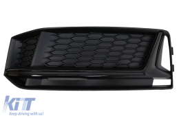 Lökhárító alsó hűtőrács oldal rácsok Audi A4 B9 S-Line (2016-2018) modellekhez, RS4 dizájn fekete -image-6098488
