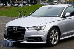 Lökhárító alsó oldalsó rács, AUDI A6 C7 4G S Line Facelift (2015-2018) modellekhez, fekete-image-6068852