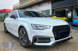 Lökhárító alsó rács és oldalrács Audi A4 B9 Szedán Avant (2016-2018), S-Line Dizájn, ezüst-image-6067979