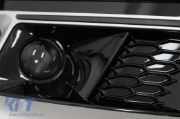 Lökhárító alsó rács és oldalrács Audi A4 B9 S-Line Szedán/Avant (2016-2018), RS4 Dizájn, ezüst-image-6067995