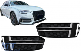 Lökhárító alsó rács és oldalsó rácsok Audi A4 B9 szedán/Avant (2016-2018) S-Line-image-6092935