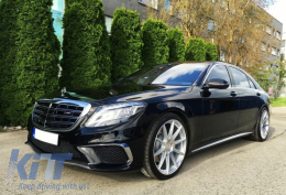 
Lökhárító króm hűtőráccsal MERCEDES S W222 2017-07-13 modellekhez, S65 design, három dupla csík-image-6033978