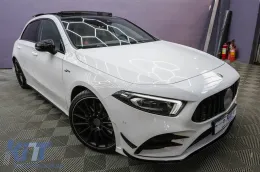 Lökhárító légterelő és oldalsó szárny szett Mercedes A-osztály W177 V177 04.18+, A35 Design, fekete-image-6094944