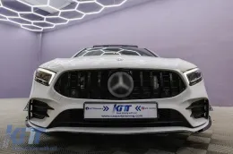 Lökhárító légterelő és oldalsó szárny szett Mercedes A-osztály W177 V177 04.18+, A35 Design, fekete-image-6094947
