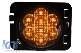 Lökhárító oldalsó LED kanyarodó lámpák Jeep Wrangler JK (2007-2016) borostyán fény-image-6025569