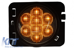Lökhárító oldalsó LED kanyarodó lámpák Jeep Wrangler JK (2007-2016) borostyán fény-image-6025570