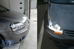 Ксенон Look Фарове RHD подходящи за VW Golf 5 V Mk5 (2003-2007) Jetta (2005-2010) TFSI R32 Хром Edition-image-6067536